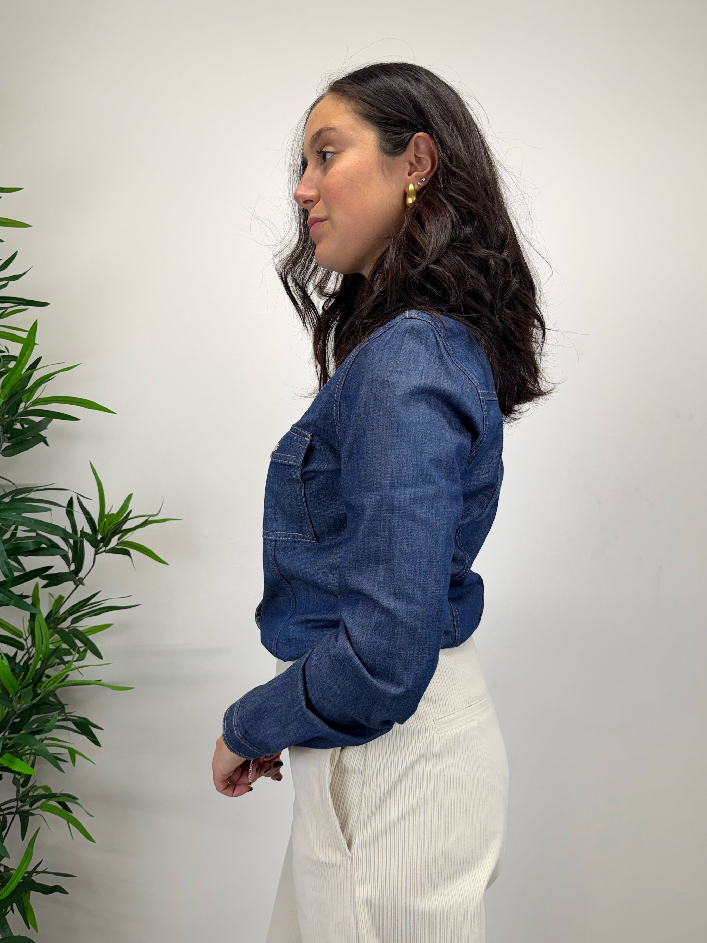 Camicia in jeans e strass