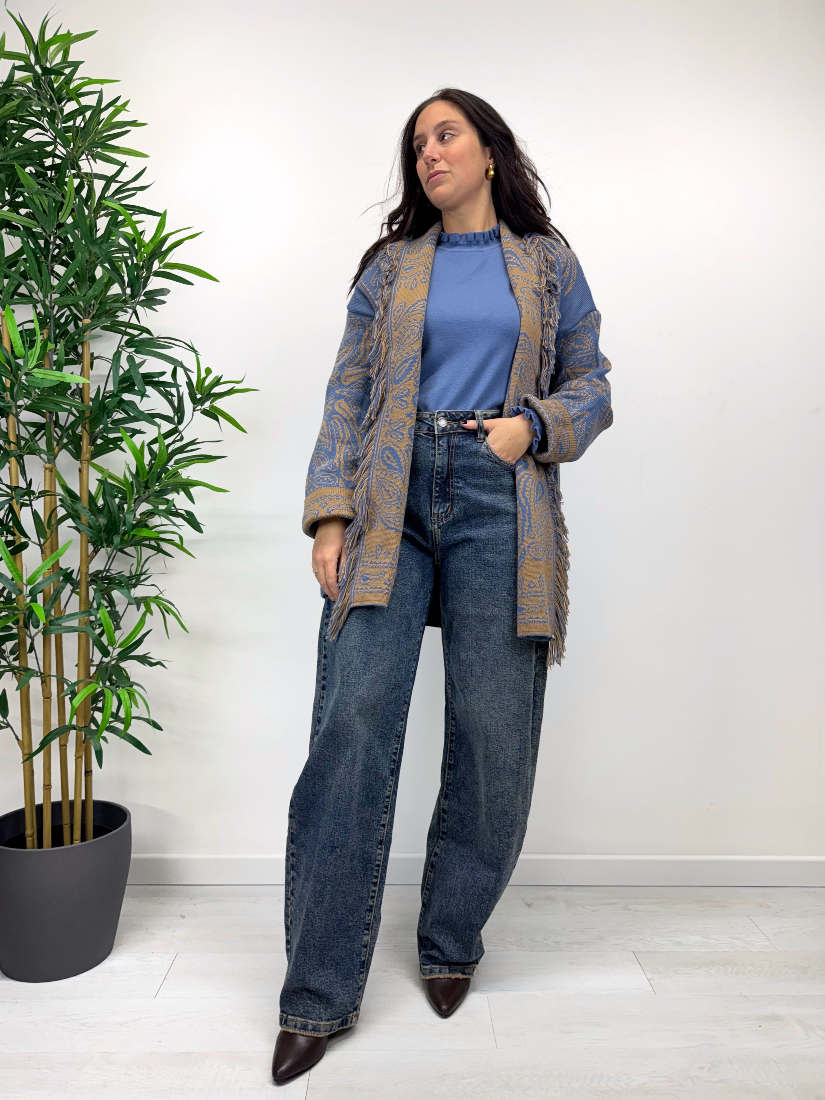 Cardigan CHUCKY avio e camel