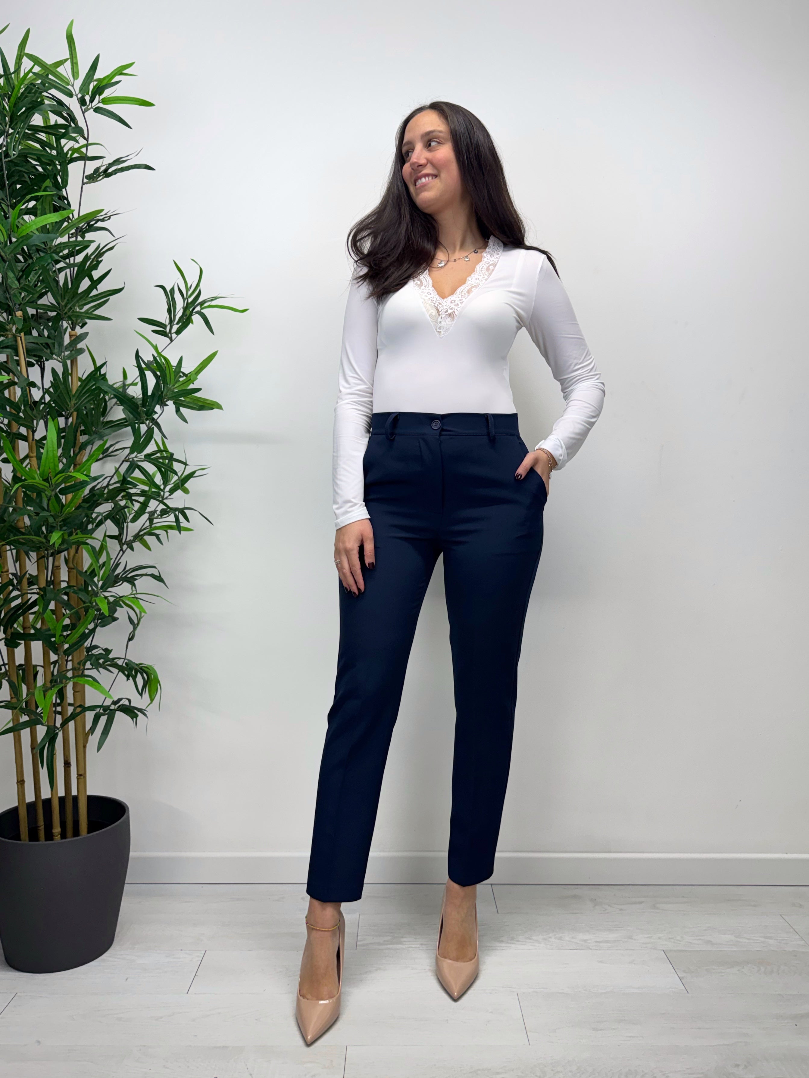 Pantaloni MARGARET blu navy