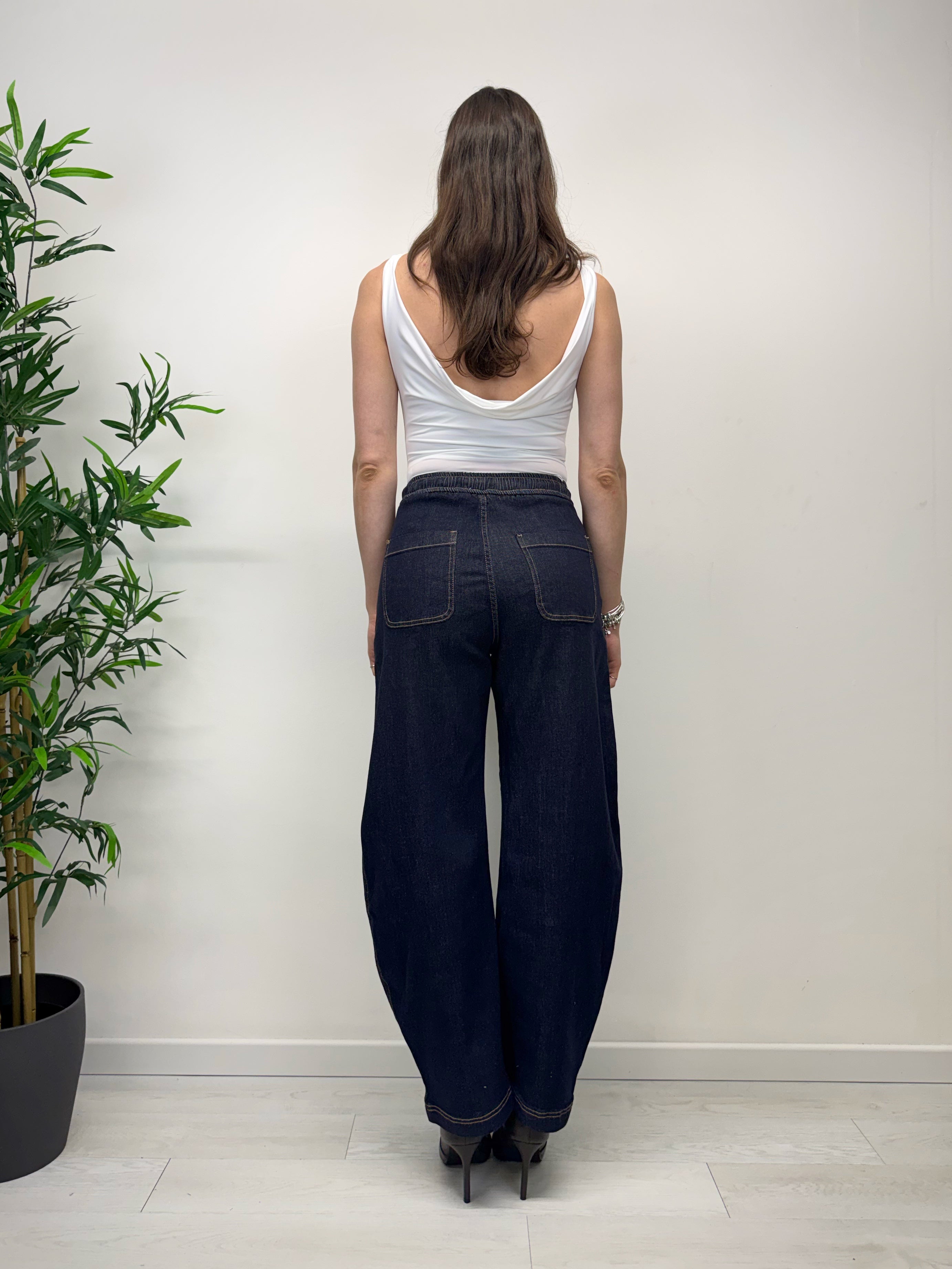 Jeans balloon blu scuro