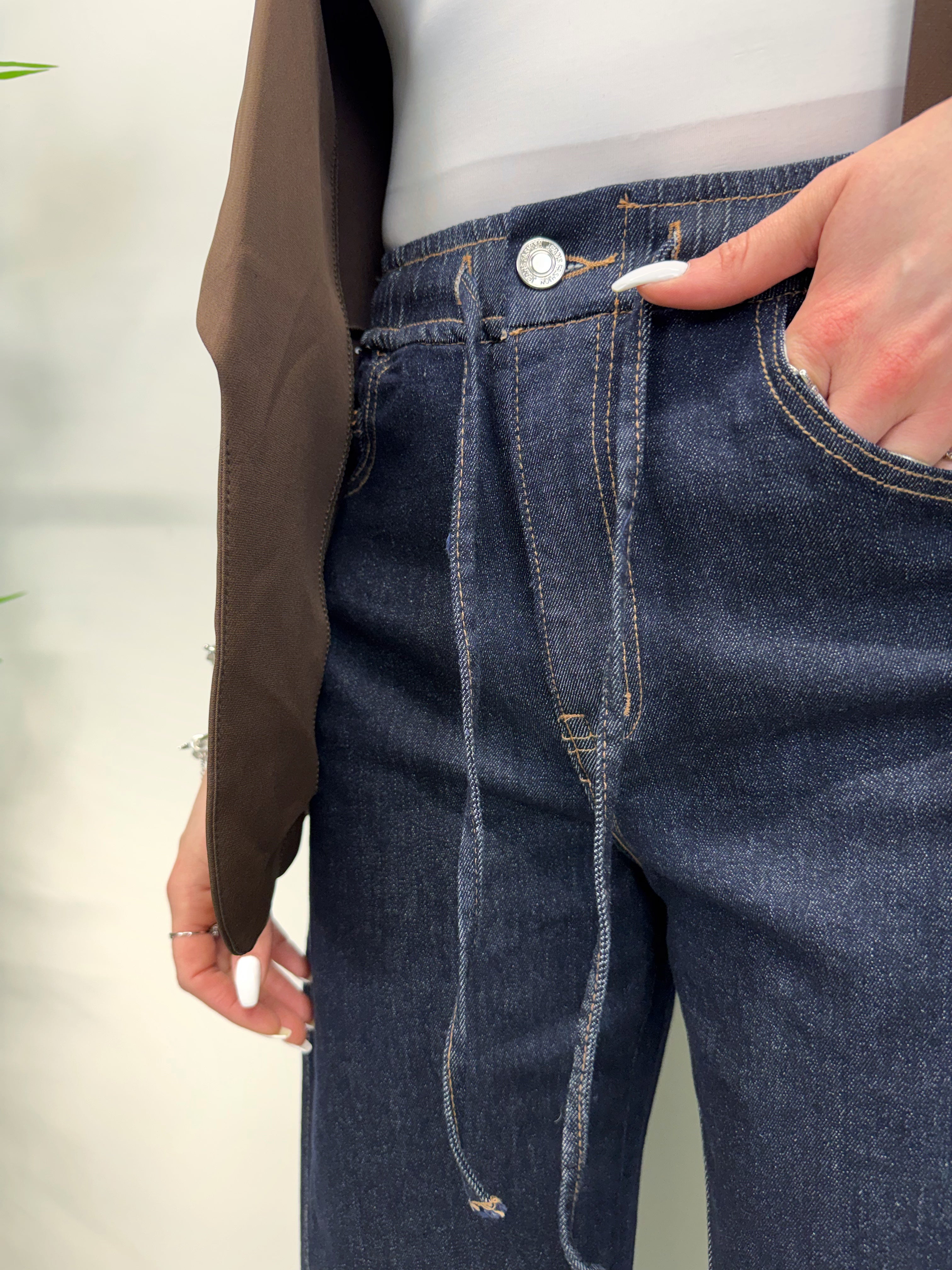 Jeans balloon blu scuro