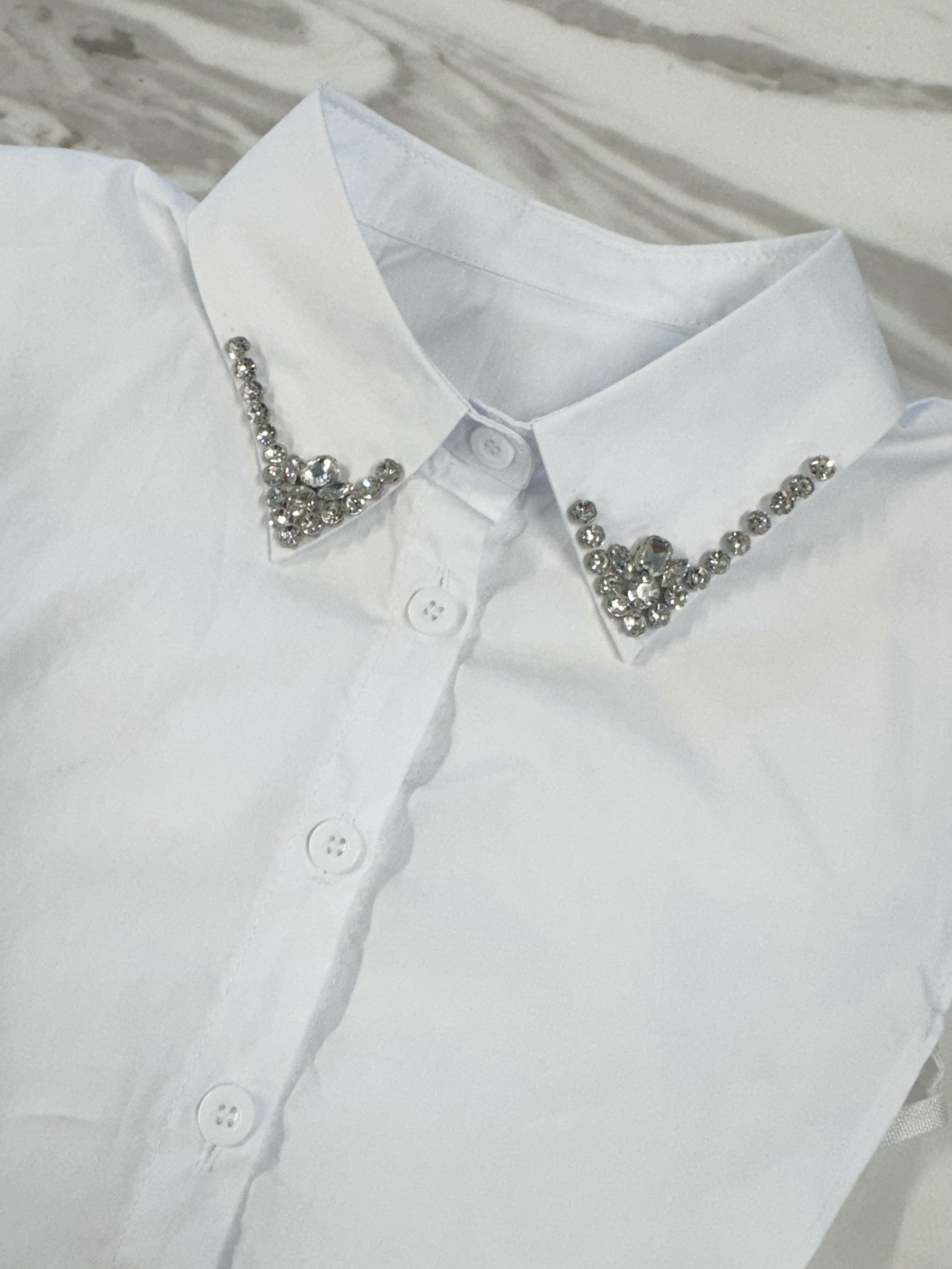 Colletto camicia con strass