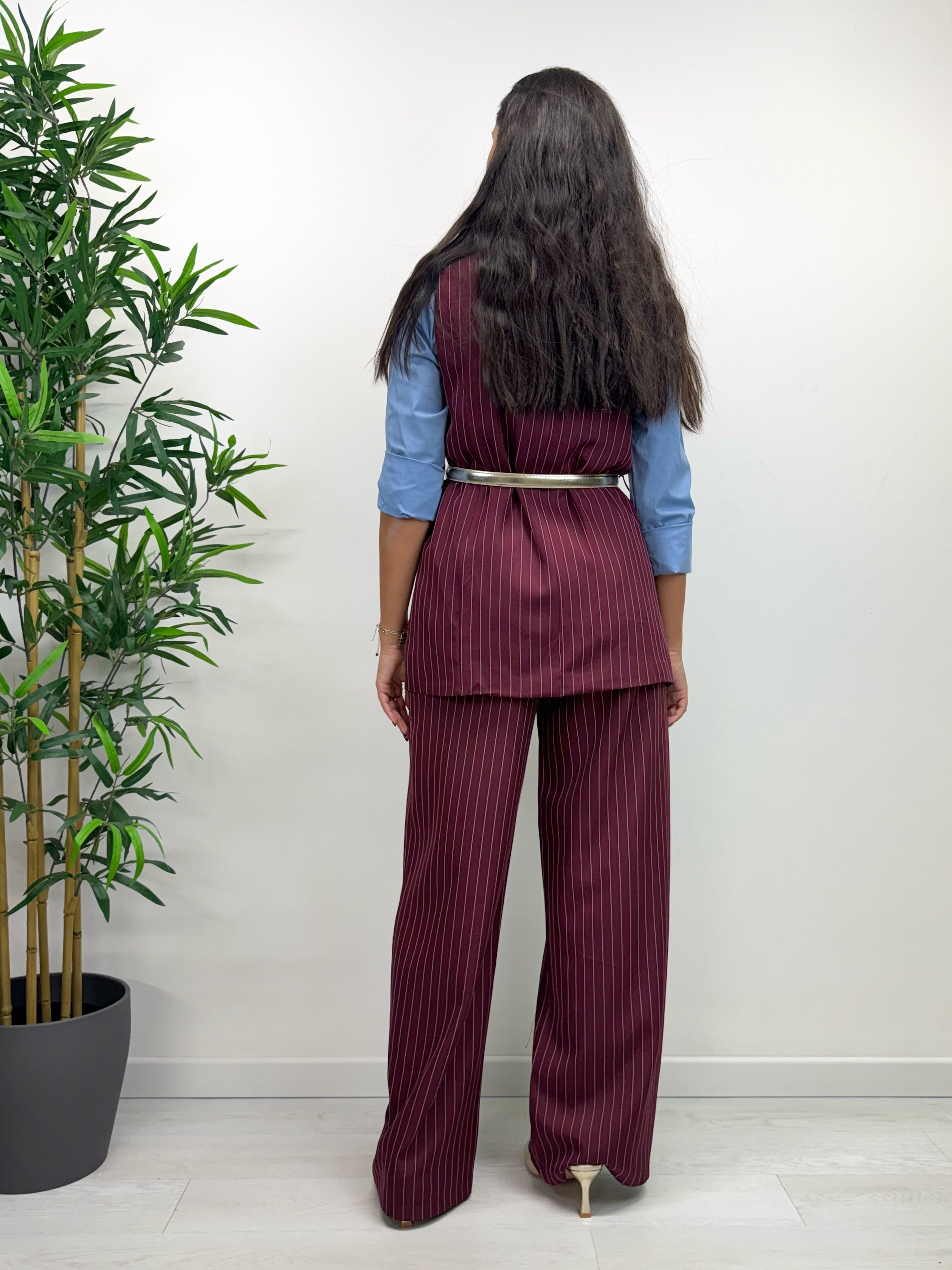 Gilet doppio petto NY vino