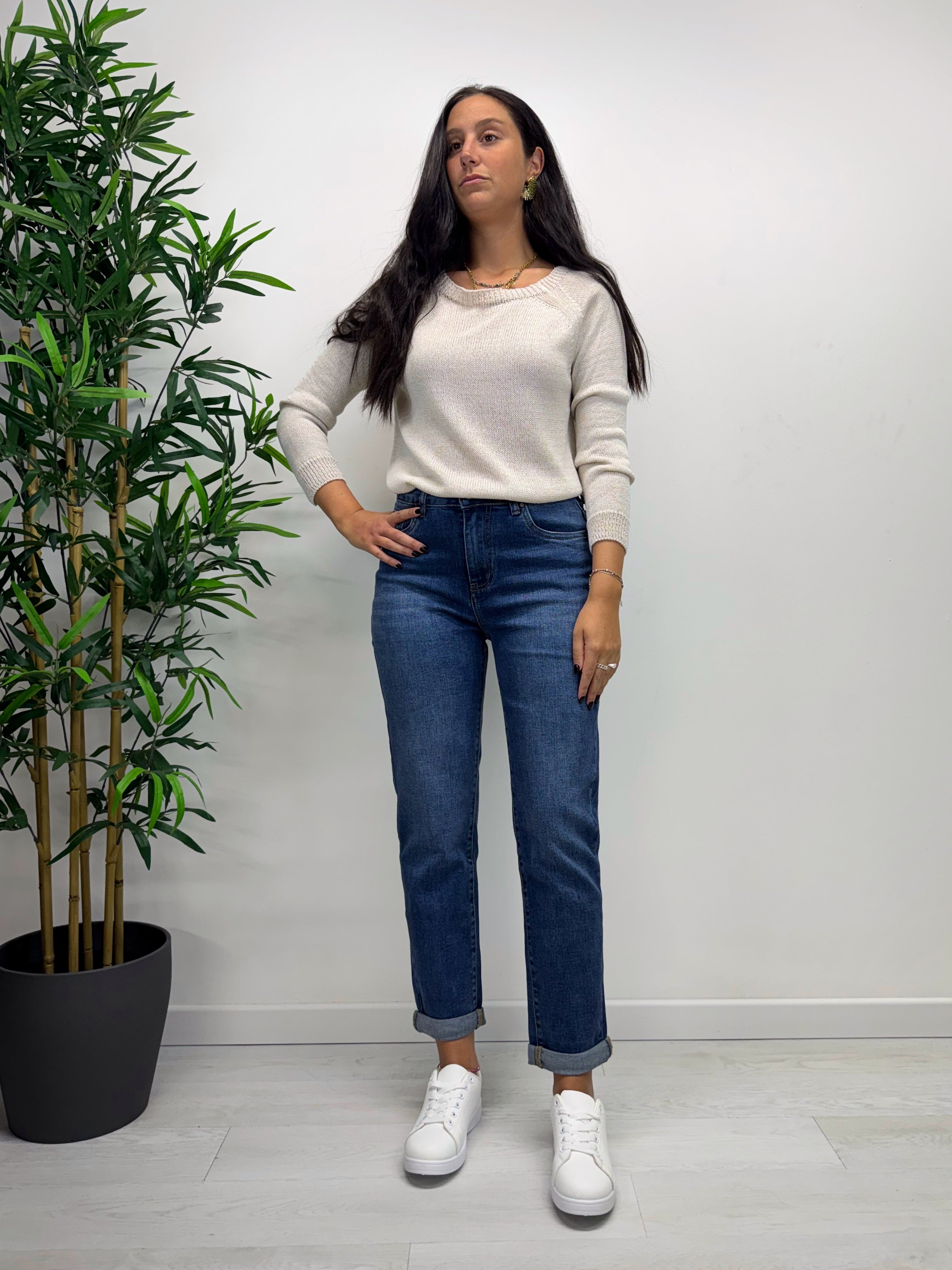 Jeans momfit lavaggio medio