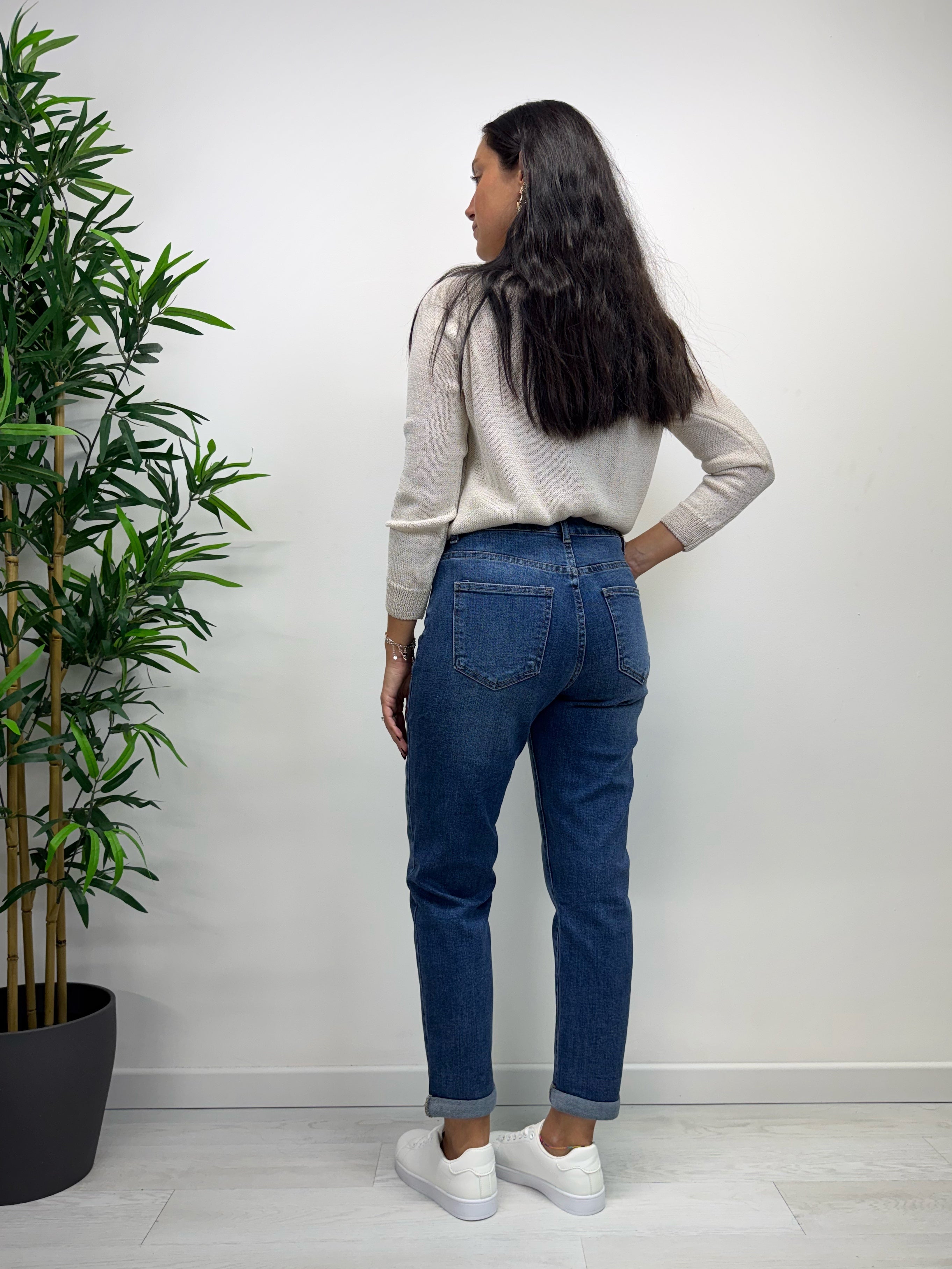 Jeans momfit lavaggio medio