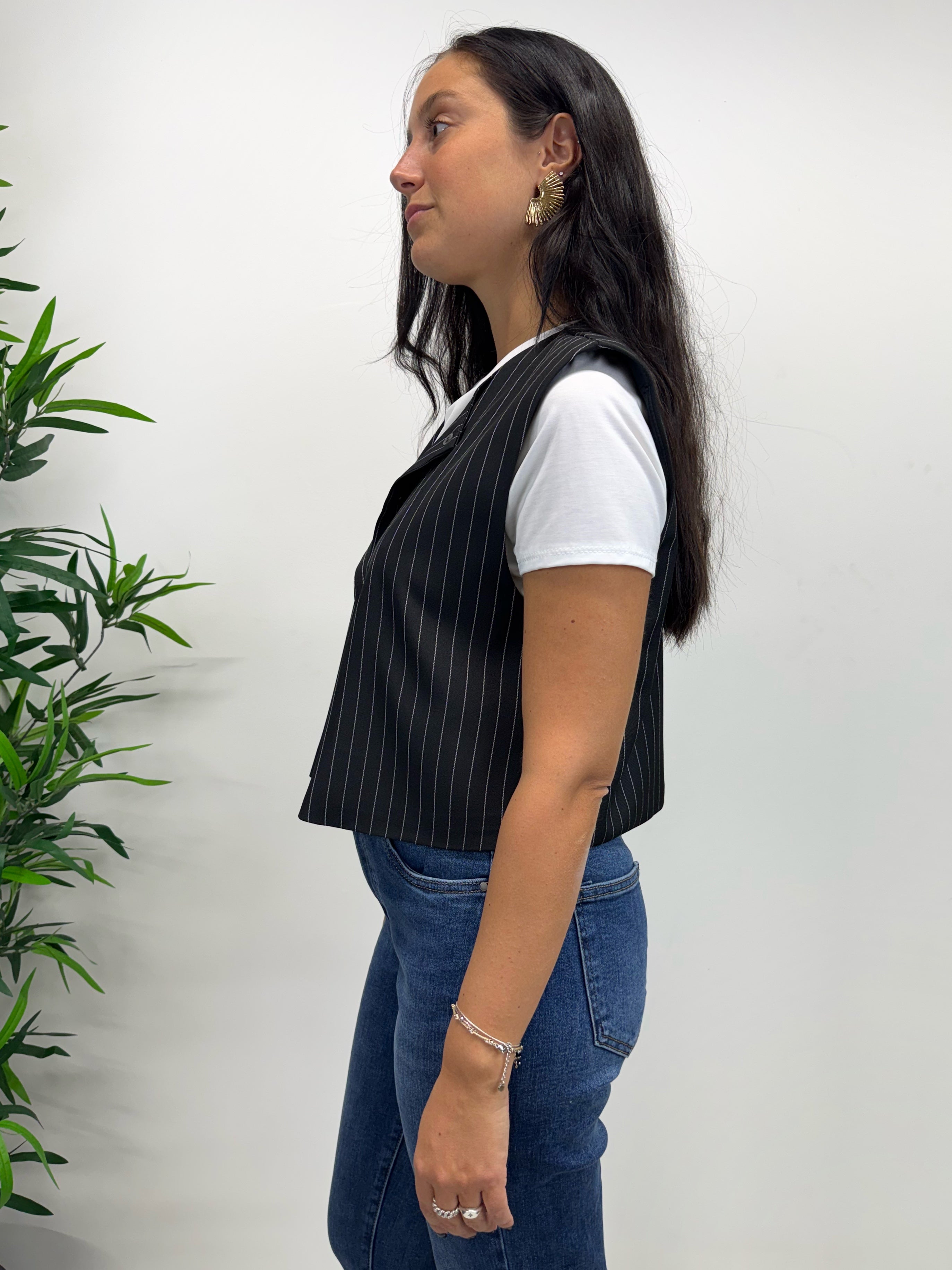 Gilet crop NY nero
