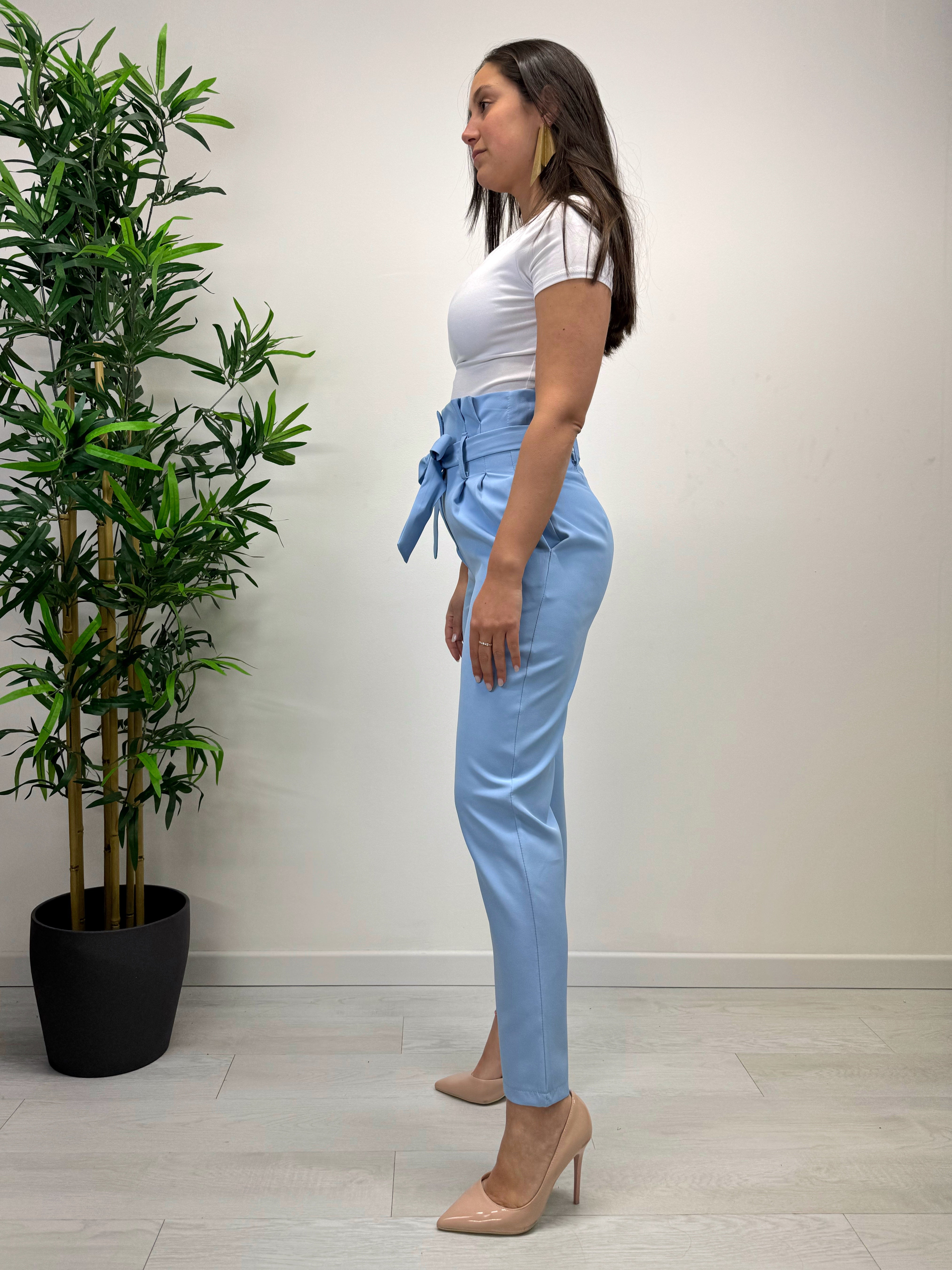 Pantaloni fiocco azzurro